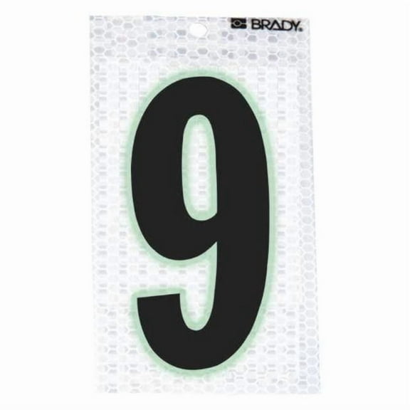 Brady Ultra Reflective Numbers,9,PK10 3000-9