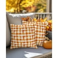 thumbnail image 4 of Decorative Throw Pillow Covers 16x16 Inch Set of 2 Orange Plaid Fall Decor Pillow Cases for Couch, Watercolor Buffalo Check Plaid Cushion Case for Living Room Bedroom Bed Car Chair, 4 of 9