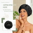 thumbnail image 3 of Gorro de ducha reutilizable Edoneery Waterproof para mujer rosa y negro, 3 of 6