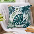thumbnail image 3 of Pillow Covers 26x26 Set of 2, Vintage Green Palm Leaf Throw Pillow Covers Decorative Couch Cushion Cover, Summer Tropical Botanical Microfiber Soft Square Pillowcases for Bedroom Living Room Sofa, 3 of 9