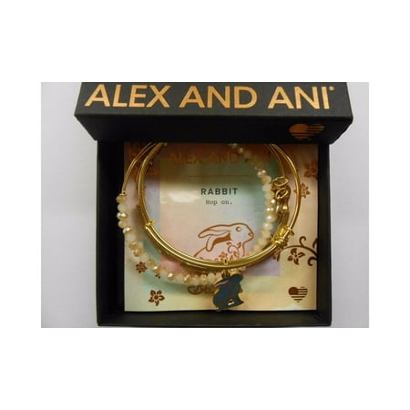 Alex and Ani Rabbit Set of 3 Shiny Gold Bangle Bracelet