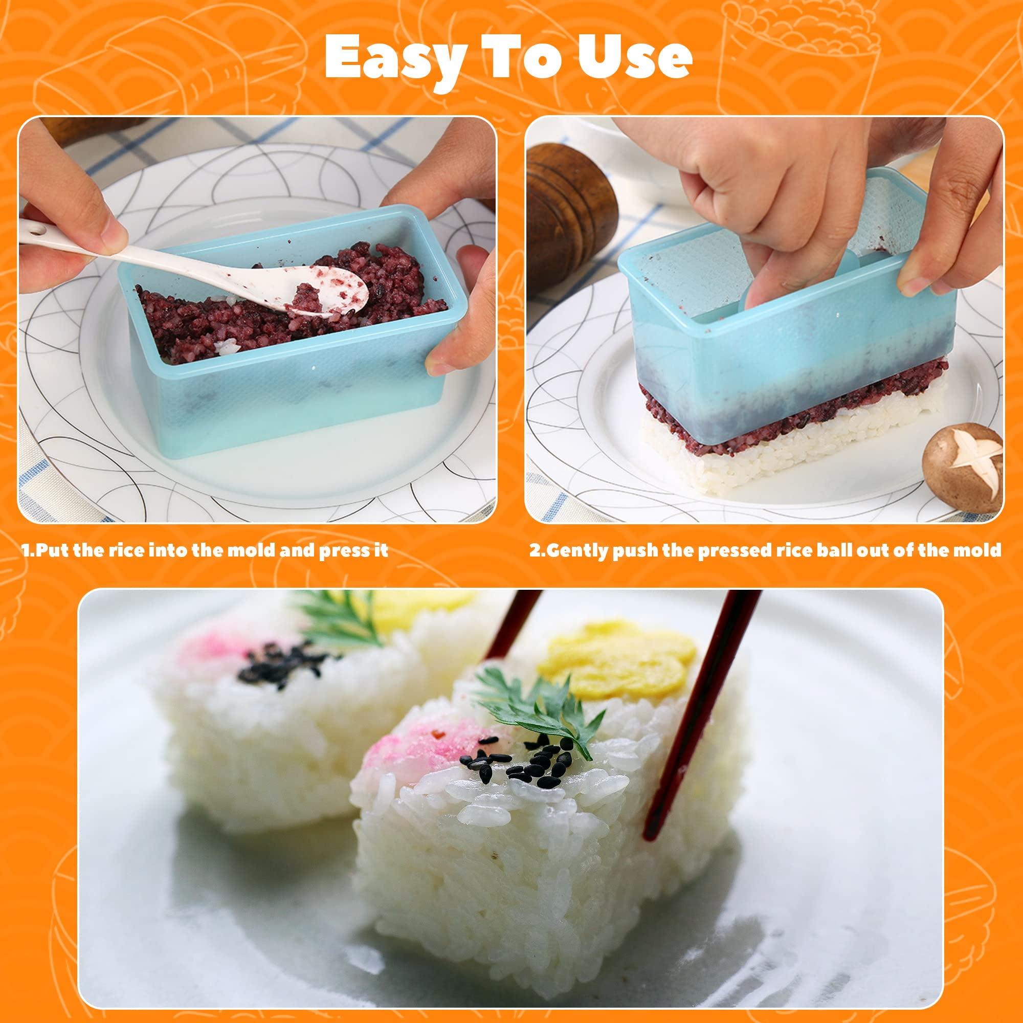 AYCCNH 2 Pack Non Stick Musubi Maker Press, BPA Free Sushi Making