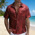 thumbnail image 2 of Tisuna Mens Shirts Short Sleeve Button Down Breathable Summer T-Shirts Mens Classic Collared Beach Shirts For Holiday Casual Wear Red Size Xxl, 2 of 9
