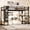 Full, variant on Leumius Queen Size Loft Bed with Built-in Wardrobe,Heavy Duty Metal Loft Bed with Storage Shelves and Pegboard,Space-Saving,Black