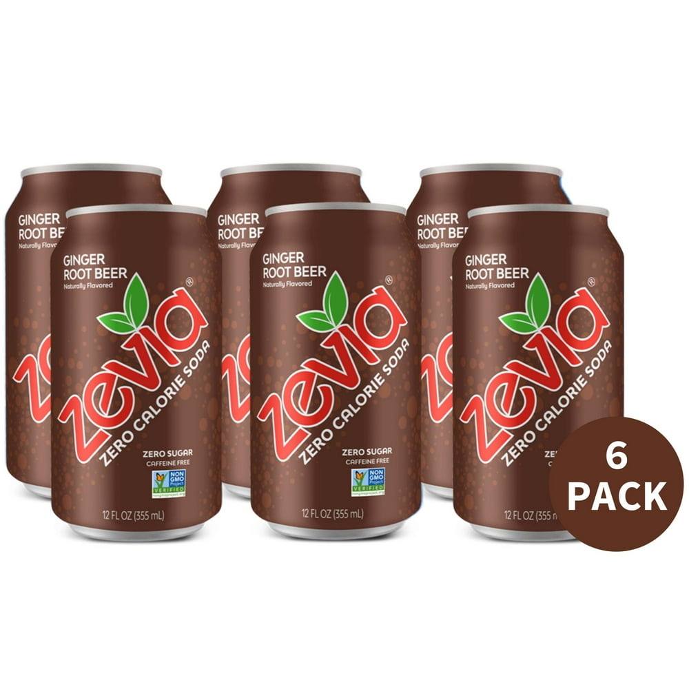Zevia Zero Calorie Ginger Root Beer, 6 Count