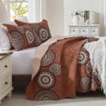 thumbnail image 7 of 3-Piece King Size Bedspread Coverlet Set - Orange Mandala Quilt with 2 Pillow Shams, Microfiber, 7 of 7