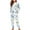 Blue Flower, variant on Hippie Flower Women Sleepwear Pajama Set Long Sleeve Nightwear 2 Pack Floral Home Long Pant & Pullover T-shirt Outfits Comfy Crew Neck Pajamas Size M