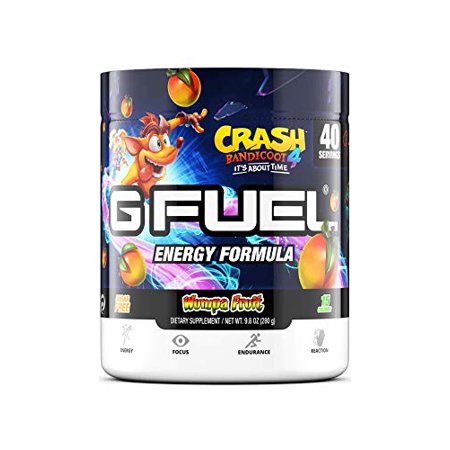 G Fuel Crash Bandicoot Wumpa Fruit (40 Servings) Elite Energy and Endurance Powder 9.8 oz.