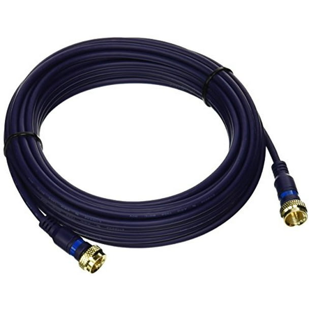 Câble Mini-Coax - Connecteur F - Mâle - Connecteur F - Mâle - 25 Pieds - Bleu - Coa