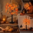 thumbnail image 5 of 2026 23.6in Fall Lighted Maple Tabletop Tree, Orange Artificial Maple Tree with LED Lights, USB & AA Battery Operated Decor for Thanksgiving Halloween Autumn Mantel, 5 of 6