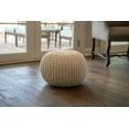 thumbnail image 4 of Decor Therapy Round Pouf Ottoman, Cotton Foot Stool, Cable Knit Lurex Boho Poof, Off-White for Living Room, Bedroom, Home Office Decor, 4 of 8