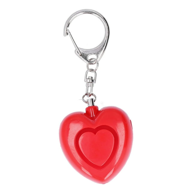 Alarma de autodefensa de 125 dB Luz LED Alerta de emergencia antiataque en forma de corazón para mujeres mayores y niños (rojo)