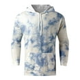 thumbnail image 4 of XIAOCHA Men's Monochrome Tie Dye Print Pullover Hoodie Oversized Long Sleeve Hooded Sweatshirt With Kangaroo Pocket Soft Bold Casual Hoodies, 4 of 5