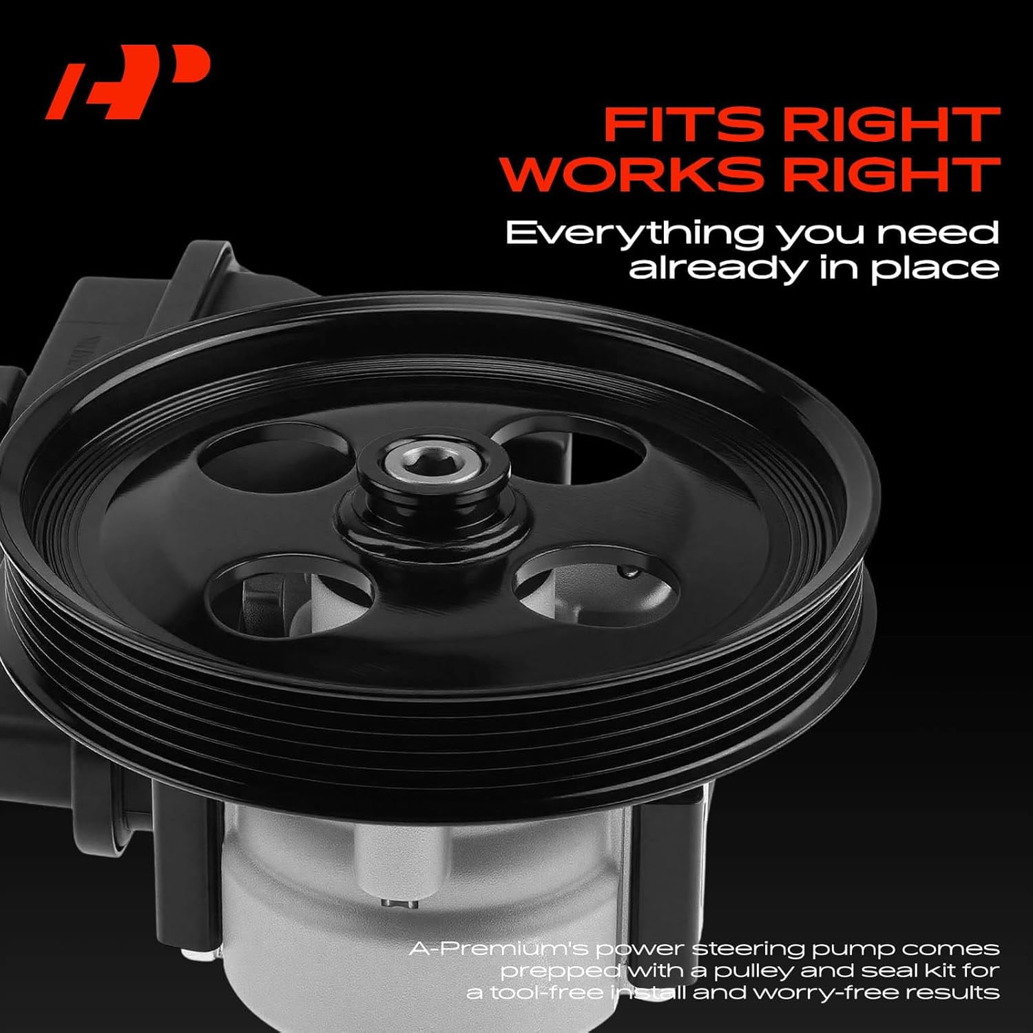 A-Premium Power Steering Pump with Reservoir and Pulley Compatible with Cadillac DTS Cast Iron, 4.6L