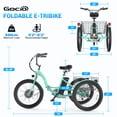 thumbnail image 5 of Gocio 24" Adult Electric Tricycle, Peak 500W Motor, 48V 10.4AH Battery, Max 15Mph，7-Speed Cargo 3-Wheel Electric Bike UL2849 Certified, 5 of 10