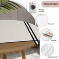 thumbnail image 3 of Vintage Brown Round Tablecloth for 45-54 Inch Tables,Fitted Table Cover with Elastic Edge,Abstract Geometric Patchwork Stripes Art Waterproof Outdoor Table Cloth Protector for Patio Garden Dinner, 3 of 9