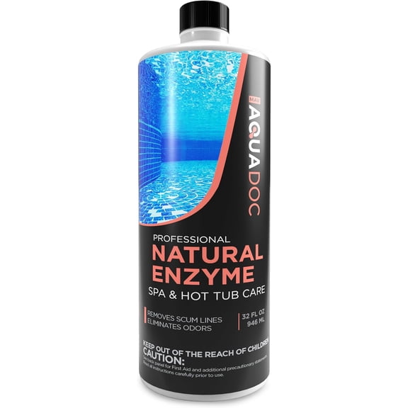 AquaDoc Spa Enzyme Water Treatment – 32oz Natural Hot Tub Enzyme Cleaner & Clarifier – Eco-Friendly Hot Tub Chemical for Crystal Clear, Odor-Free, Balanced Water