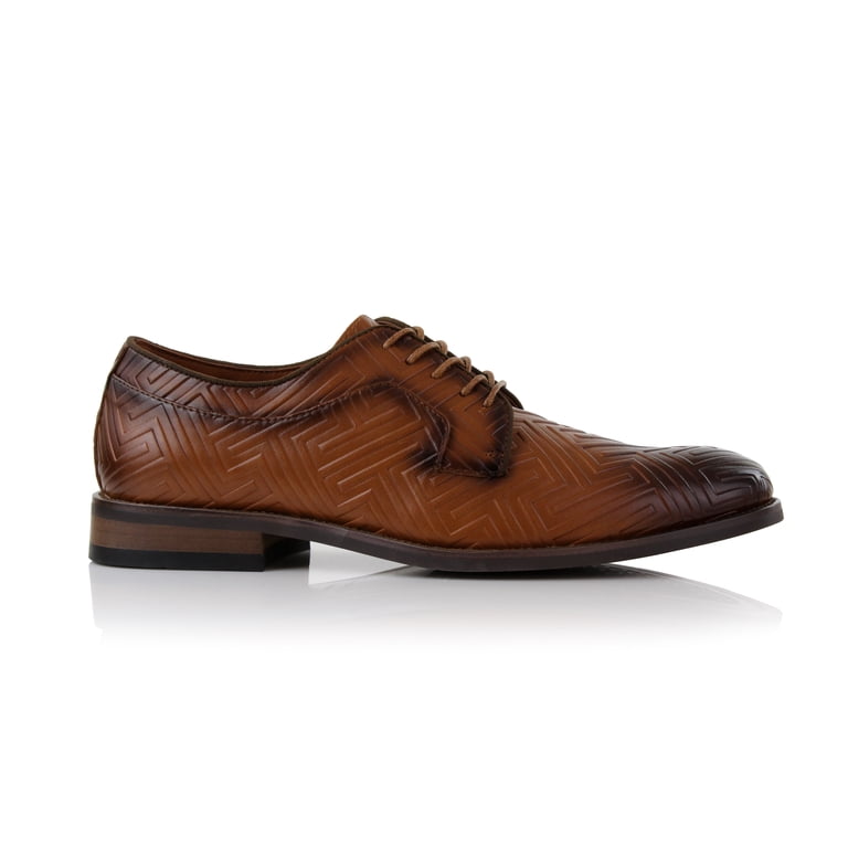 Ferro Aldo Jaxon MFA19691 Men's Plain-Toe Derby Casual Dress Shoes, in  Embossed Cognac, Men's Size 9 - Walmart.com
