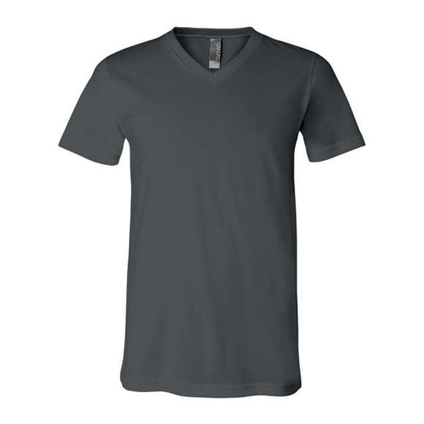 Camiseta unisex de manga corta con cuello en V Bella lienzo 3005 L ASPHALT