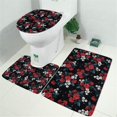 thumbnail image 2 of Pioneer Flower Floral Print Pattern Bathroom Rugs Sets 3 Piece,Toilet Cover Set,Absorbent Non Slip Bathroom Mats Sets with U-Shaped Contour Rug Toilet Rug Set, 2 of 5