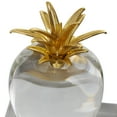 thumbnail image 4 of DecMode 4" Apple Fruit Clear Crystal Bookends with Gold Leaves (Set of 2), 4 of 11