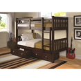 thumbnail image 2 of Donco Kids Twin over Twin Mission Bunk Bed with Dual Underbed Drawers, Cappuccino, 2 of 9