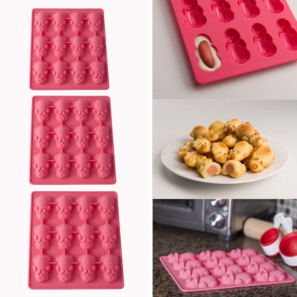 12 Little Pigs in a Blanket DIY  Mould Baking Mold Jelly Pudding Mould cake 