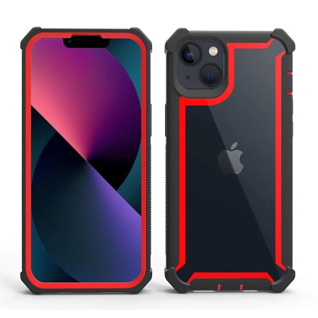 Funda de silicona resistente híbrida para iPhone, carcasa transparente a prueba de golpes, armadura 2 en 1 para iPhone 14, 13, 12, 11 Pro Max, XR, X, XS Mini, 8, 7, 6 Plus, SE 2 Fivean unisex