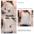 thumbnail image 2 of Top De Manga Larga Para Mujer, Elegante Camisa De Gasa Suelta De Color Sólido Amigable Con La Piel Para Ir De Compras Para El Trabajo Para El Hogar ANGGREK Otros, 2 of 6