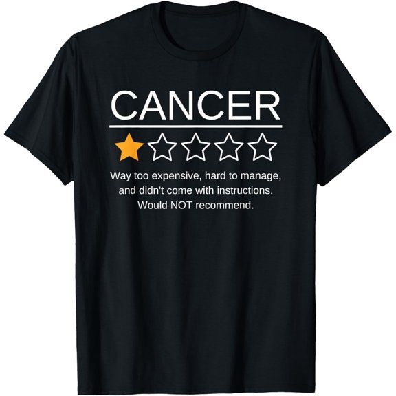 Funny Cancer Awareness One Star Rating Esophageal Ovarian T-Shirt