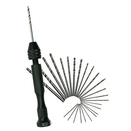 

26 Pcs/Set 1 Pc Manual Single Ended Mouth Pin Vise Hand Drill Wire Gauge Bit Holder Twisting Tools Rotary Tool with 25pcs 0.5-3.