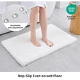 thumbnail image 2 of 1 Pack 20x32 Absorbent Bathroom Rug White, Soft Microfiber Non-Slip Bath Mat, Thick Plush Machine Washable, 2 of 9