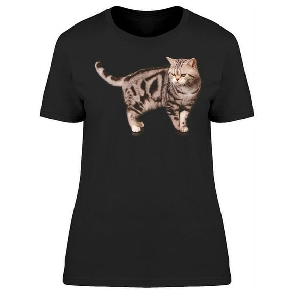 Shorthair Cat Standing Sideways T-Shirt Women -Image by Shutterstock, Female x-Large