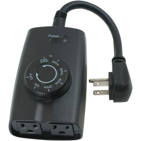 dawn dusk timer outdoor outlets grounded choice outlet option