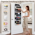 thumbnail image 5 of 2 Pack Over The Door Organizer, Hanging Storage Organizer with Clear Window, 40lb Ultra Sturdy Large Capacity Room Organizer for Pantry Laundry Bathroom Nursery Closet (Beige), 5 of 5