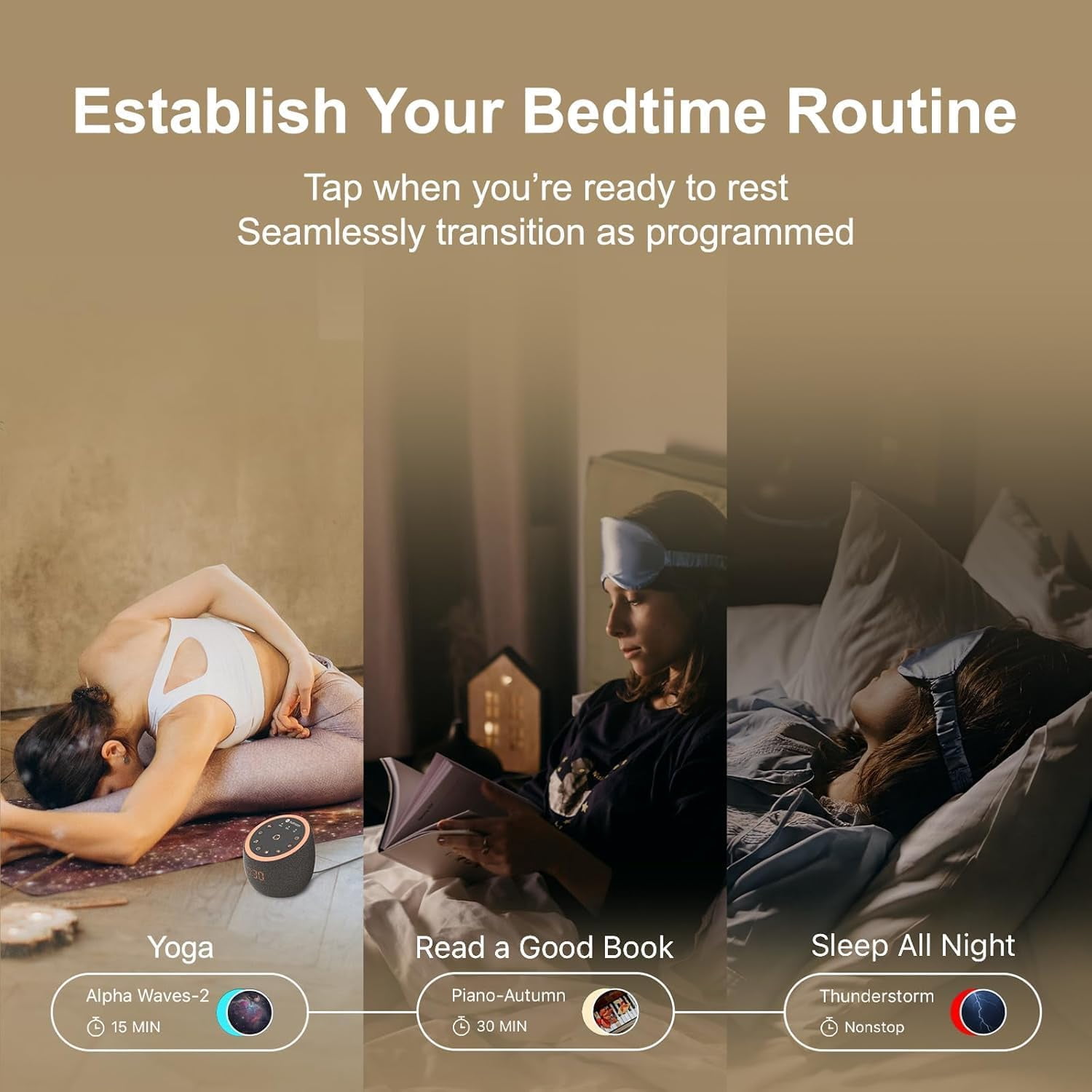 Hotmoon Cocoon Pro 2 Smart White Noise Sound Machine, Alarm Clock for Bedroom, 388 Soothing Sounds, Sleep Trainer, Routine Builder, App Control, Adults Mindfulness Meditation