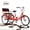 RED, variant on Adult Tricycle 24 Inch Trike, 3 Wheel Bikes 7 Speed Trikes Wheel Bike for Women,Men,Seniors,Maximum Load 550lbs,with Rear Basket and Rear Seat