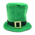 thumbnail image 4 of ZQUUVOU St Patrick’s Day Top Hat Green Satin Hat with Velvet Ribbon Gold Buckle for Leprechaun Festival Party Decorations Green A, 4 of 5