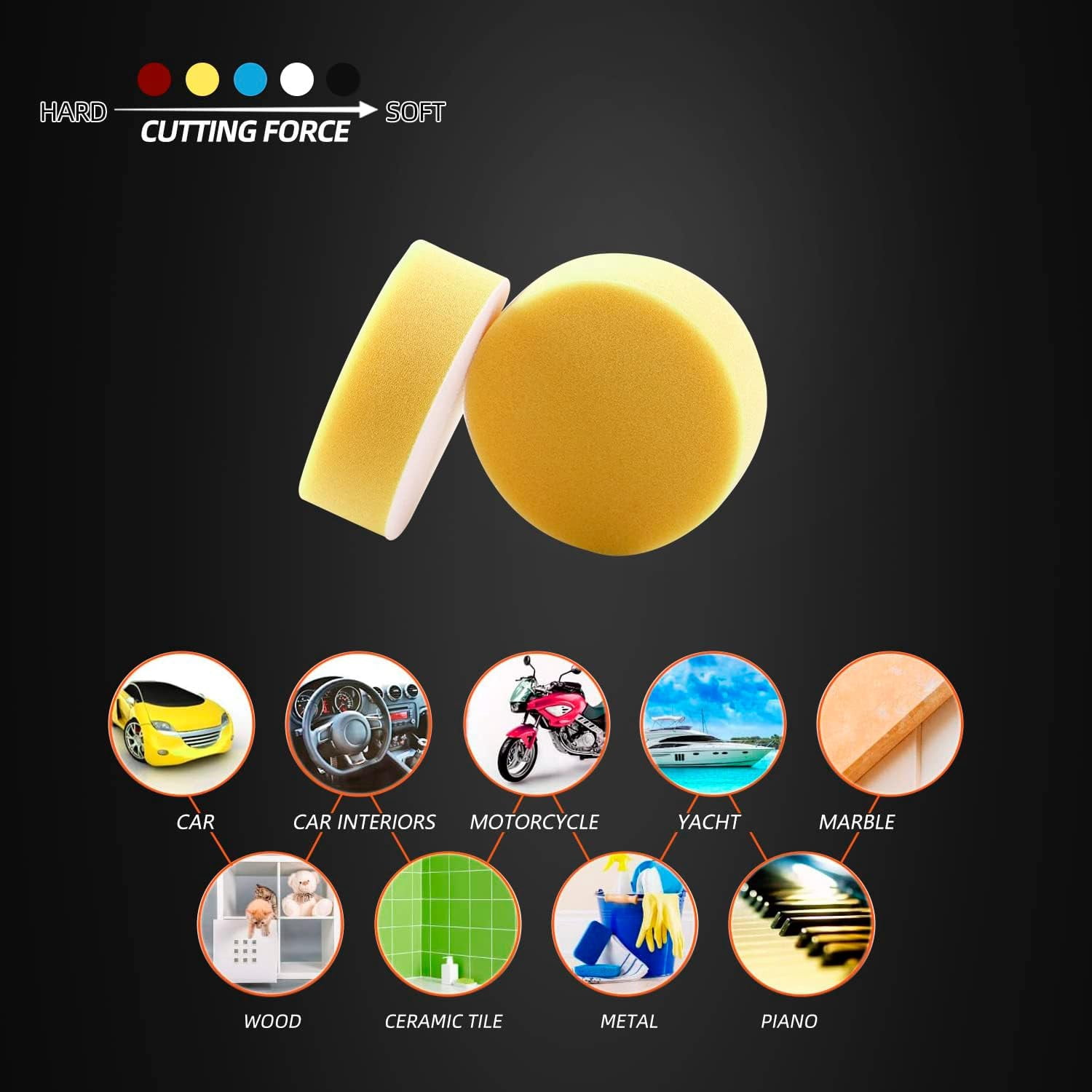 3''(80mm) Drill Polishing Kit, 22Pcs Car Polishing Foam Buffing Pads for Drill, Detail Polishing Kit Wool Pads Wax Buffer Polisher Attachment with M14 Thread Backing pad Adapters