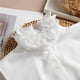 thumbnail image 5 of Blusa elegante con cuello alto, volantes desmontables y media camisa. Blanco, 5 of 8