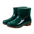 thumbnail image 2 of NOKIO Women'S Waterproof Ankle Rain Boots, Trendy Ladies' Waterproof Ankle Boots Women Low-Heeled Buckle Round Toe Shoe Waterproof Middle Tube Rain Boots Women'S Pull-On Rain Boots, 2 of 6