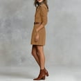 thumbnail image 7 of FRSASU Embroidered Maxi Dress for Women，Western Dresses Women Long Dress Suede Vintage V-Neck Long-Sleeve Loose Style Dress Brown, 7 of 7