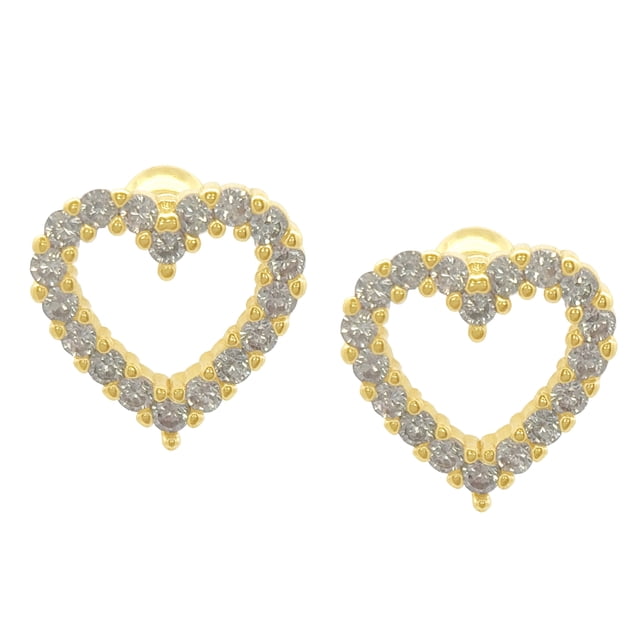 Broquel Corazón circonias Chapa de Oro 18K Horoz WH516