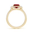thumbnail image 2 of ANGARA Classic Emerald-Cut Lab Grown 3 Ct Ruby Couture Engagement Ring for Women in 14K Yellow Gold (Size-9x7mm) | July Birthstone, Birthday, Anniversary, Jewelry Gift for Women | Lab-Grown Ruby Ring, 2 of 8
