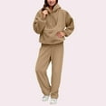 thumbnail image 4 of Valora Women Fashion Outfit Casual Hooded Tracksuit With Pockets For Daily Wear And Adventures Women s Trousers Suit Two Piece Outfit Modern Comfort Coffee L, 4 of 7