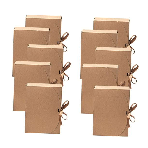 10x Cajas de Regalo con Tapas para Regalos Cajas de Papel para Regalos Caja de Envoltura de Regalos 27cmx20cmx8cm Marrón