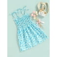 thumbnail image 3 of Blotona Toddler Baby Girls Summer Dress Sleeveless Straps Smocked Floral Princess Sundress Casual Beach Holiday Dresses ， 1-5 Years, 3 of 9