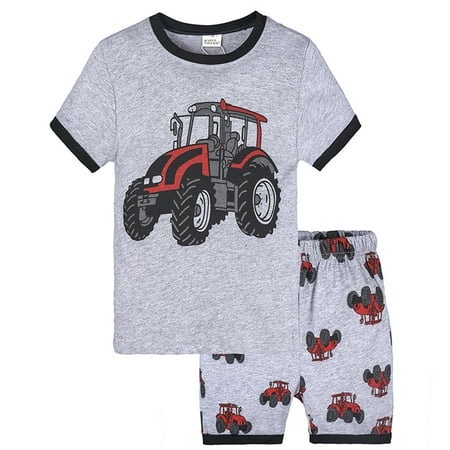 

DNDKILG Toddler Baby Boy 2 Piece T Shirts and Shorts Set Clothes Set Outfits Short Sleeve Summer Cartoon with Beige 1Y-7Y 7