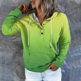 thumbnail image 4 of Sweat à Capuche Mode Femme Style Rue Changeant de Couleur Col à Boutons Décontracté Automne Hiver Sport, 4 of 5