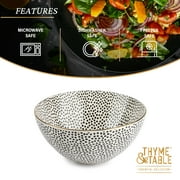 Thyme & Table Dot Large Ceramic Bowl Black and White